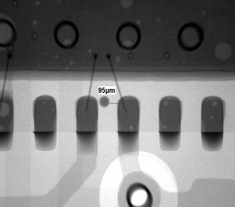 Solder ball underneath QFN housing, not visible with AOI