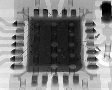 QFN with insufficient solder connections on the outer pins